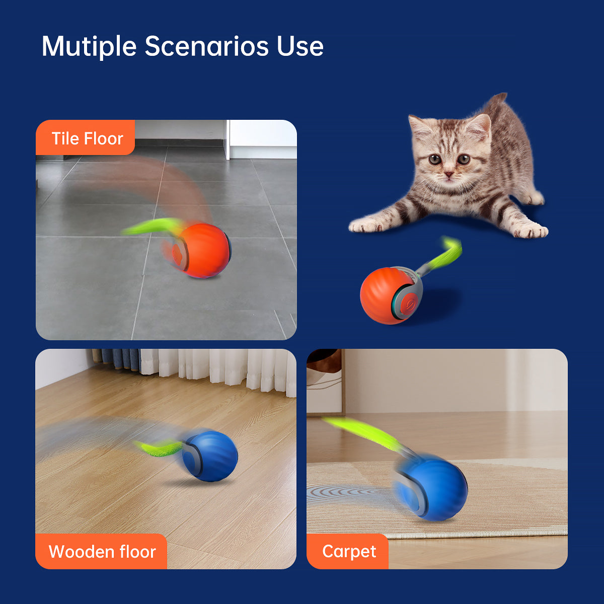 Pawbola Fast Rolling Ball with Tail