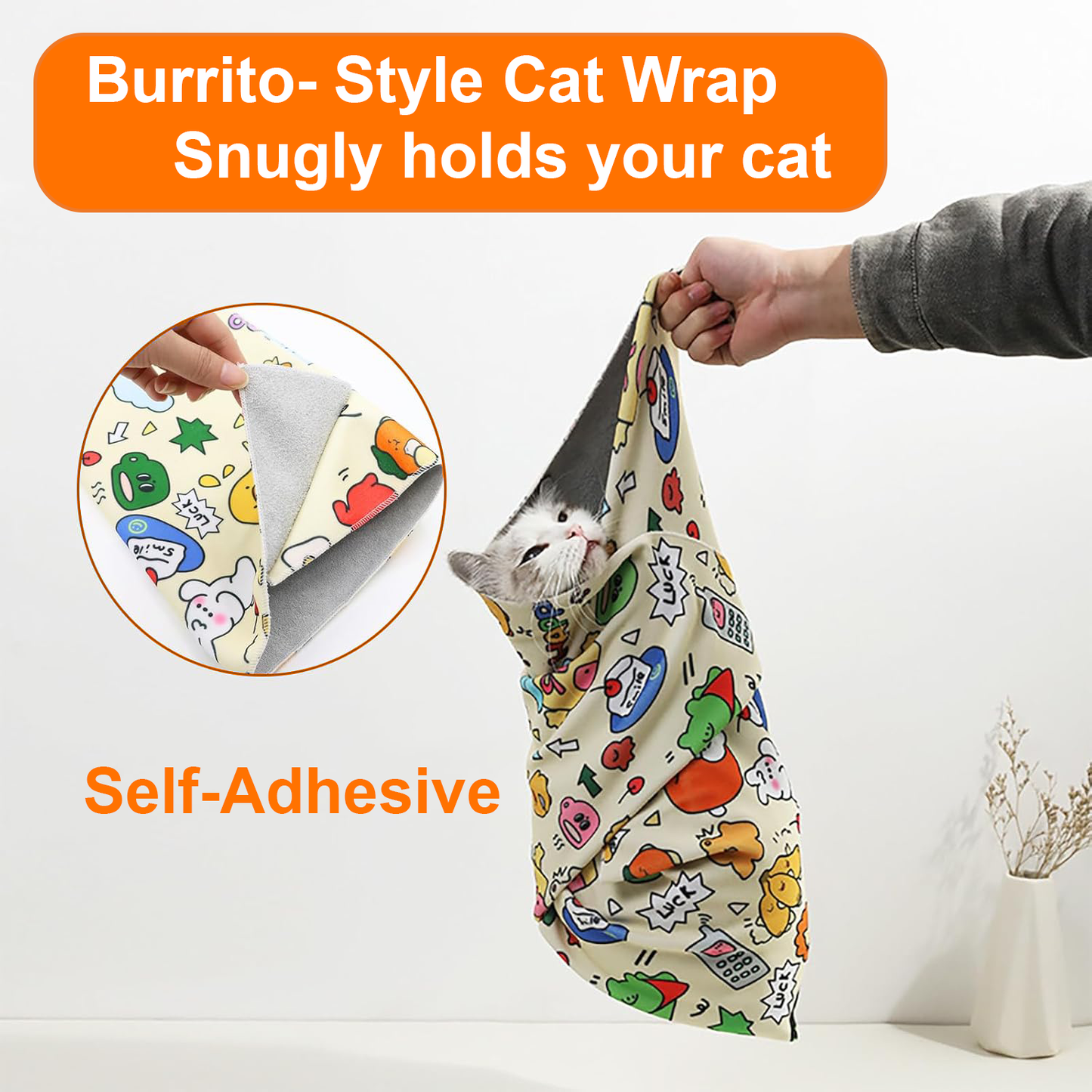 Pawbola Self Adhesive Cat Wrap Grooming Blanket