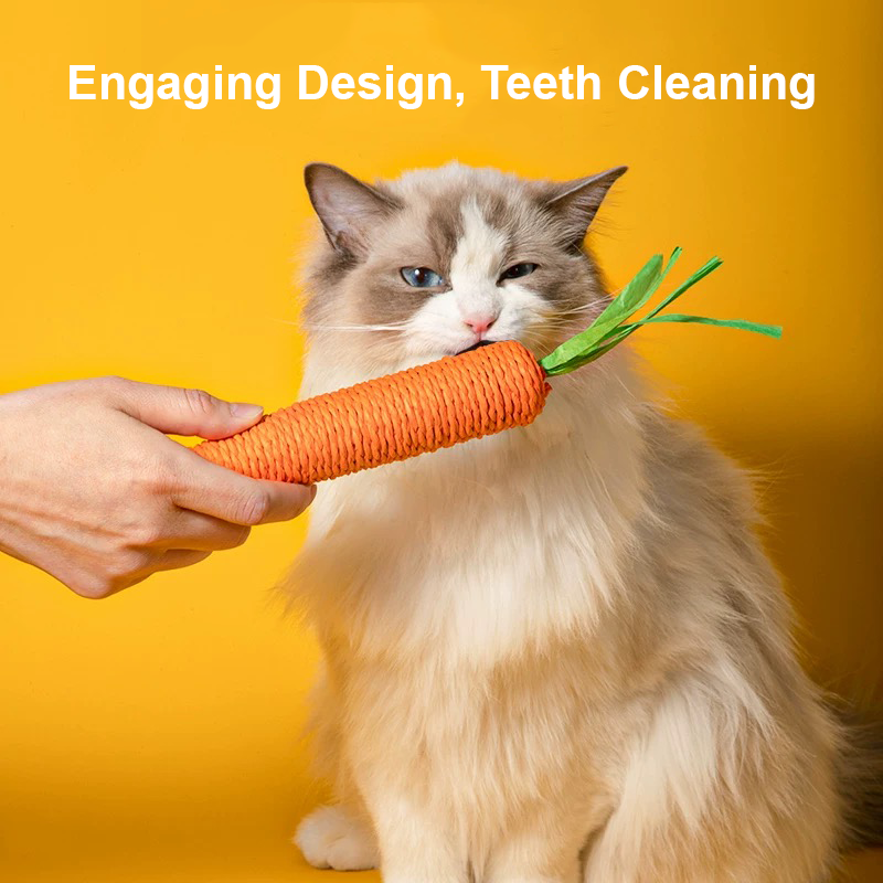 Pawbola Sound Cotton Carrot Cat Chew Toy (2 Count)