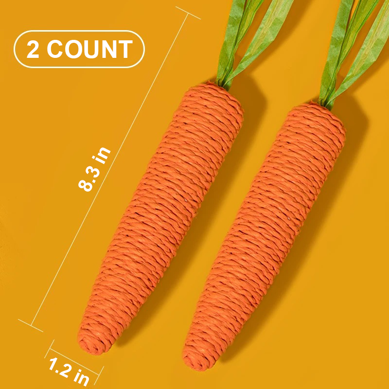 Pawbola Sound Cotton Carrot Cat Chew Toy (2 Count)