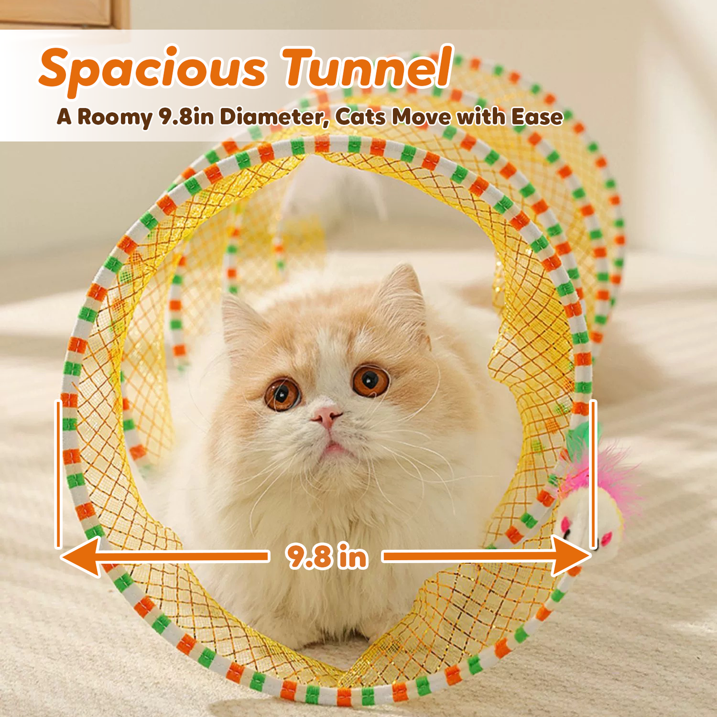 Pawbola Foldable Spiral Mesh Cat Tunnel Toy