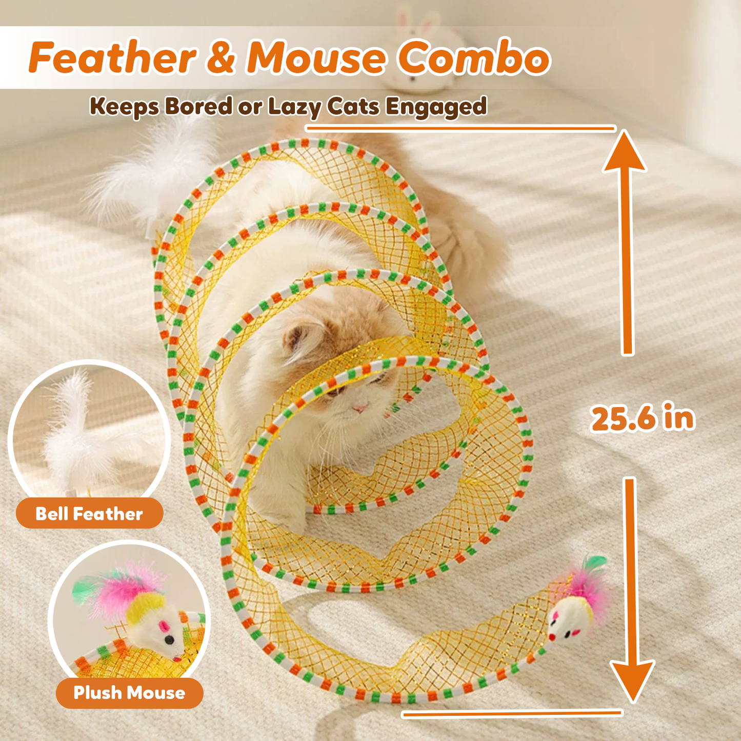 Pawbola Foldable Spiral Mesh Cat Tunnel Toy