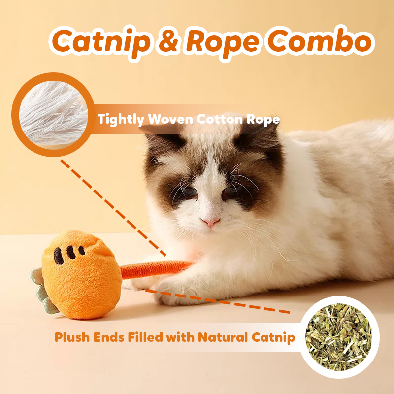 Pawbola Cheese and Carrot Catnip Cotton Chew Rope (2 Count)