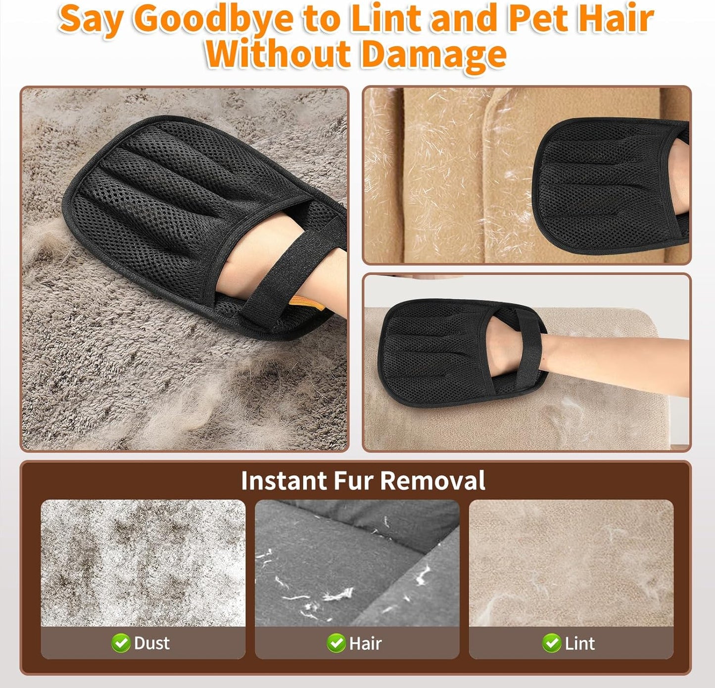 Pawbola Reusable Five-Finger Dog & Cat Hair Removal Glove