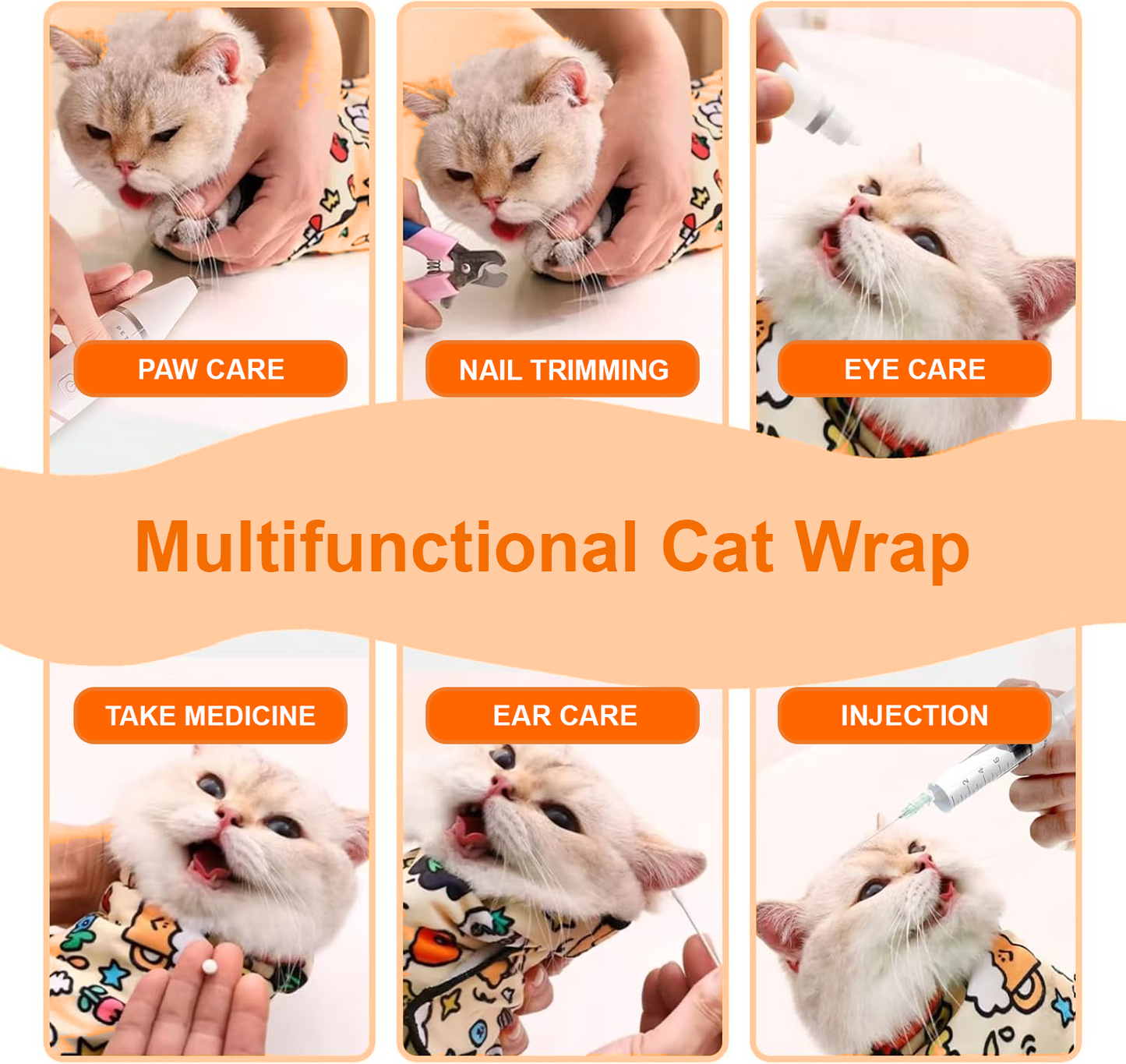 Pawbola Self Adhesive Cat Wrap Grooming Blanket