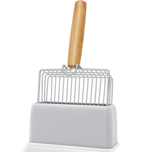 Pawbola Cat Litter Scoop with Holder, Gray