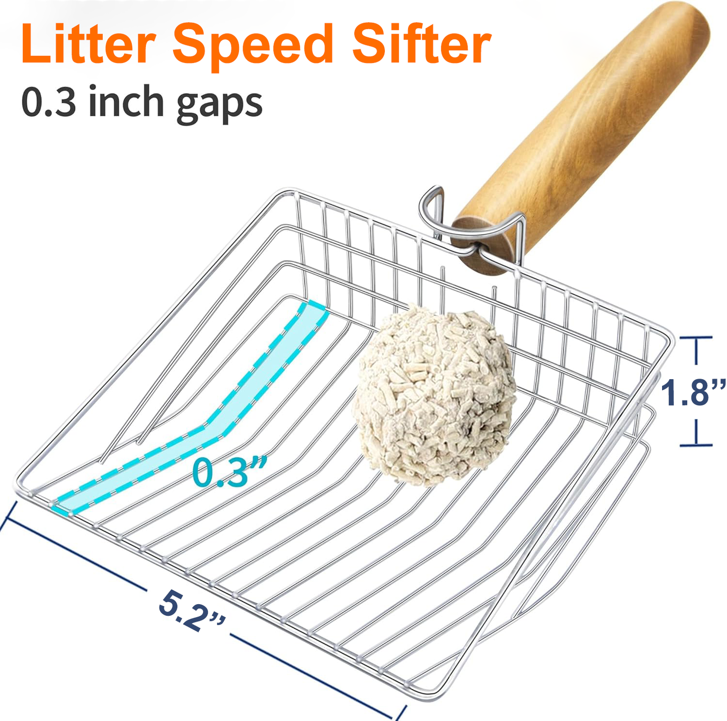 Pawbola Cat Litter Scoop with Holder, Gray