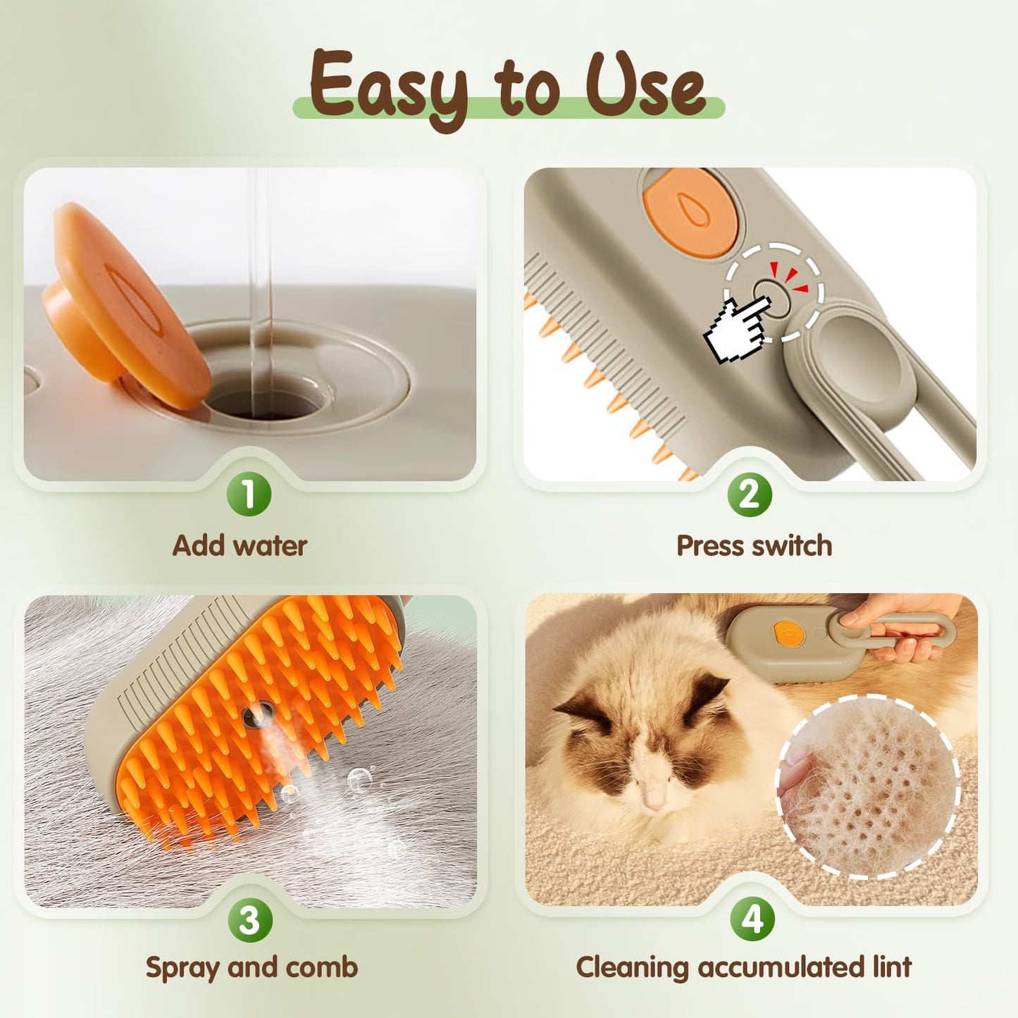 Pawbola Cat Steam Grooming Brush