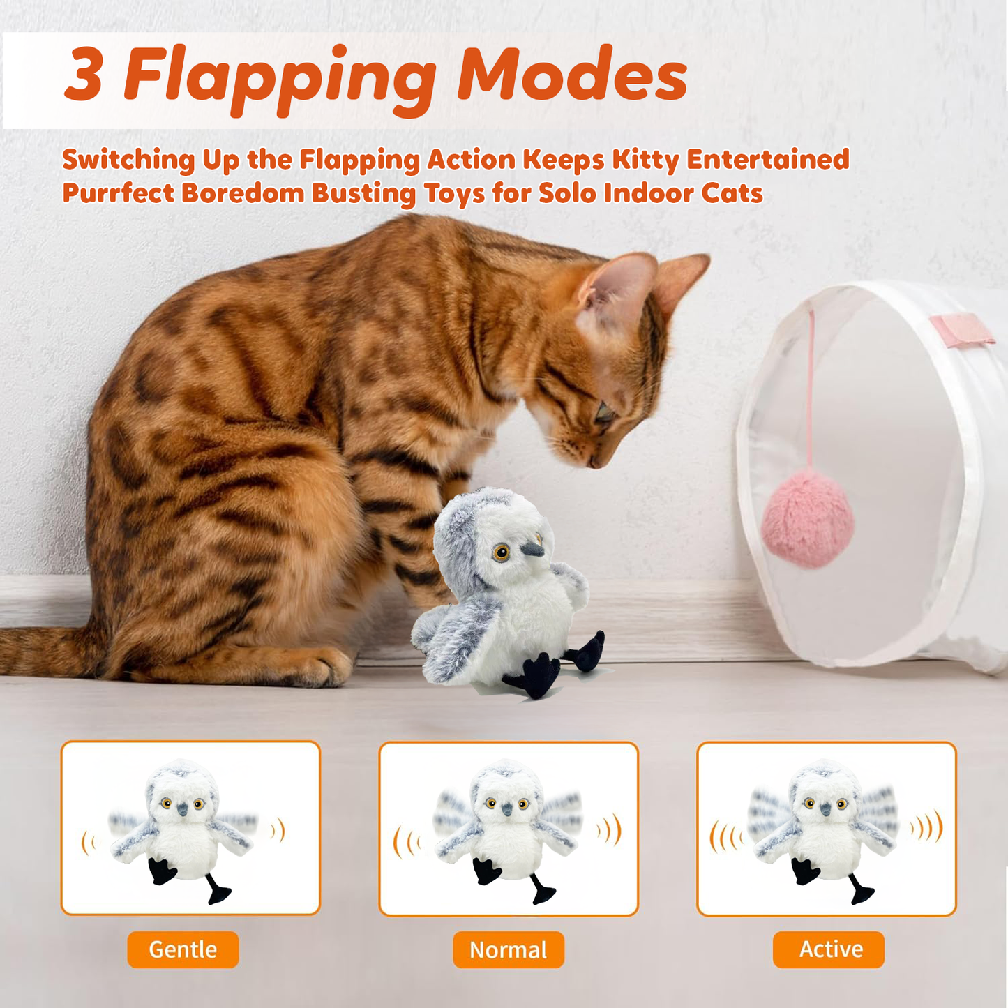 Pawbola Rechargeable Flapping Bird Sandpiper Chirping Cat Toy