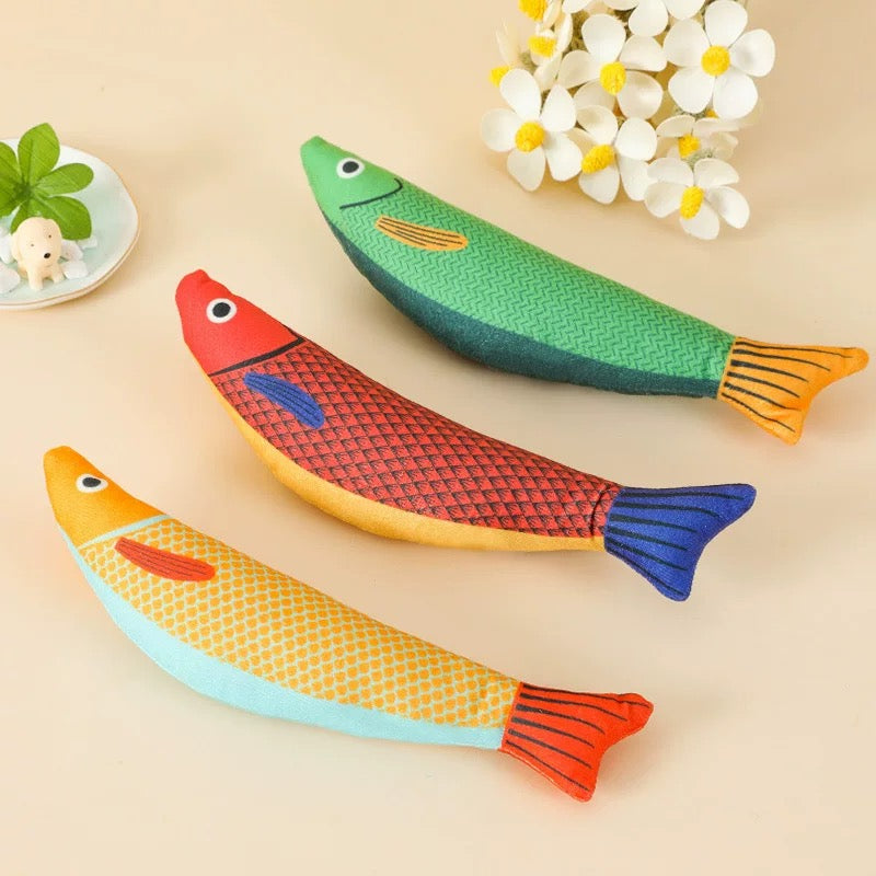 Pawbola Catnip Crinkle Cat Saury Fish Toy (3 Count)