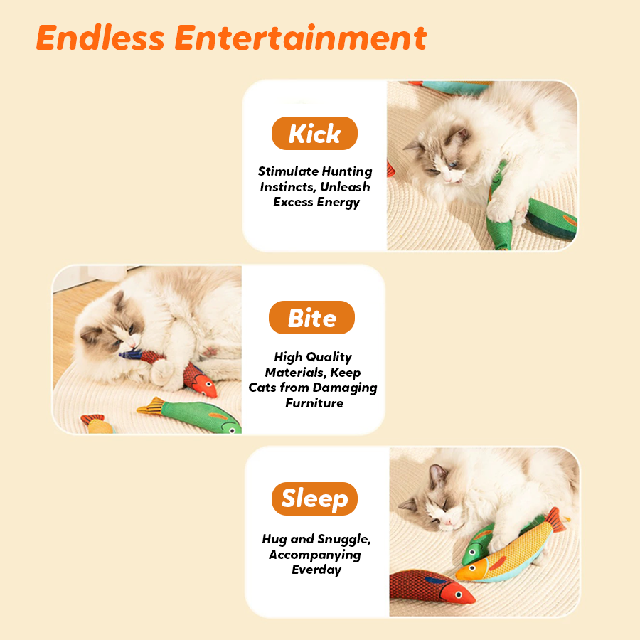 Pawbola Catnip Crinkle Cat Saury Fish Toy (3 Count)