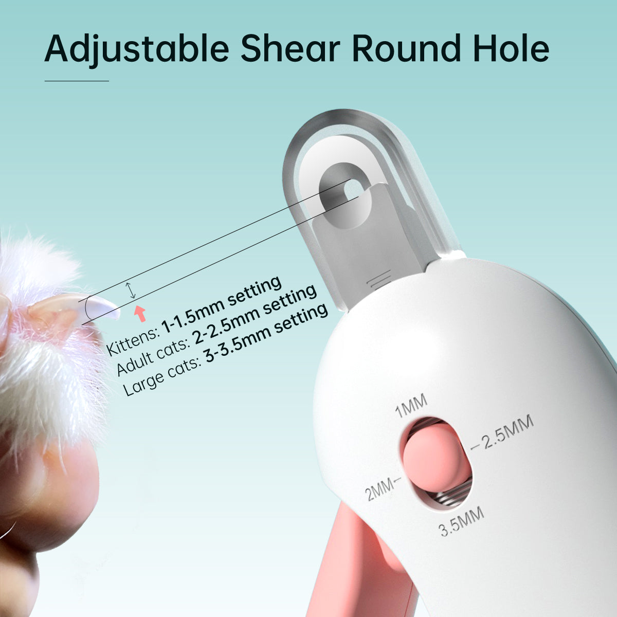 Pawbola Adjustable Round-Hole Cat Nail Clipper