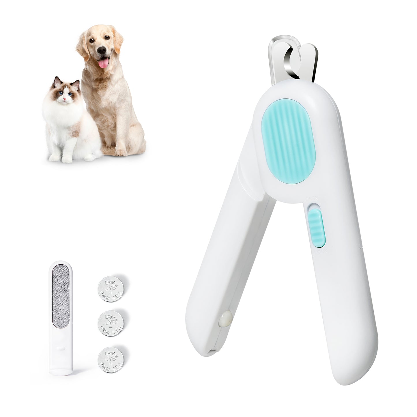 Pawbola Extra Large LED Light Cat Nail Clipper with Nail File