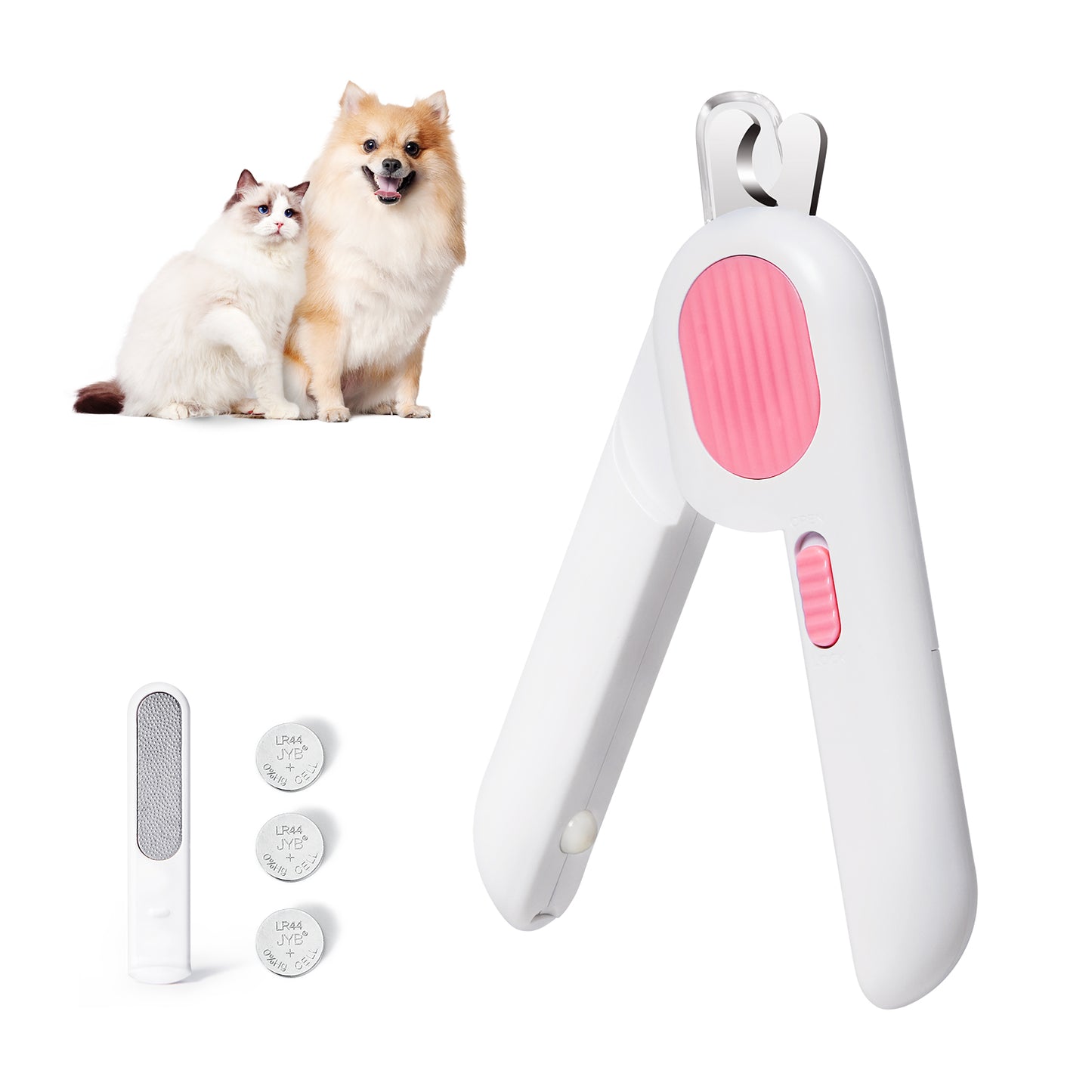 Pawbola Extra Large LED Light Cat Nail Clipper with Nail File