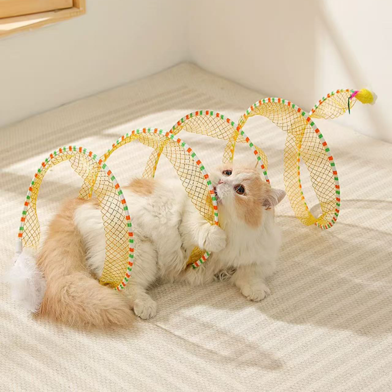 Pawbola Foldable Spiral Mesh Cat Tunnel Toy