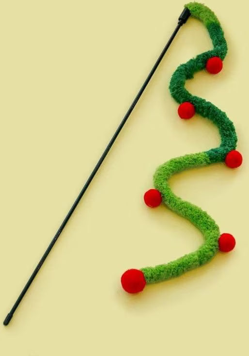 Pawbola Pom Poms Christmas Cat Teaser Wand (2 Count)