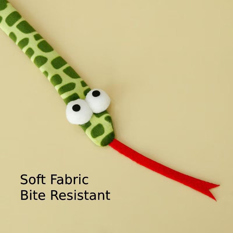 Pawbola Crinkle Snake Cat Teaser Wand Toy, Green